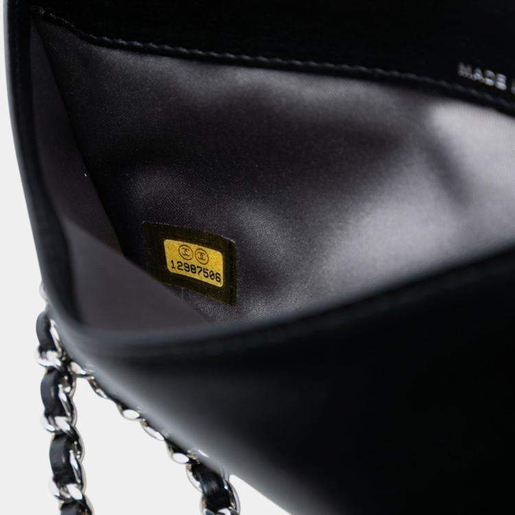 Pre Owned Chanel Black Studded Lambskin CC Wallet on Chain