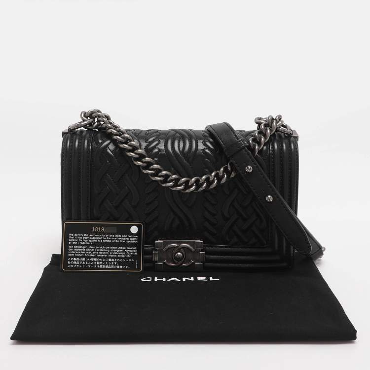 Pre Owned Chanel Medium Paris-Edinburgh Celtic Boy Red Leather Flap Shoulder Bag