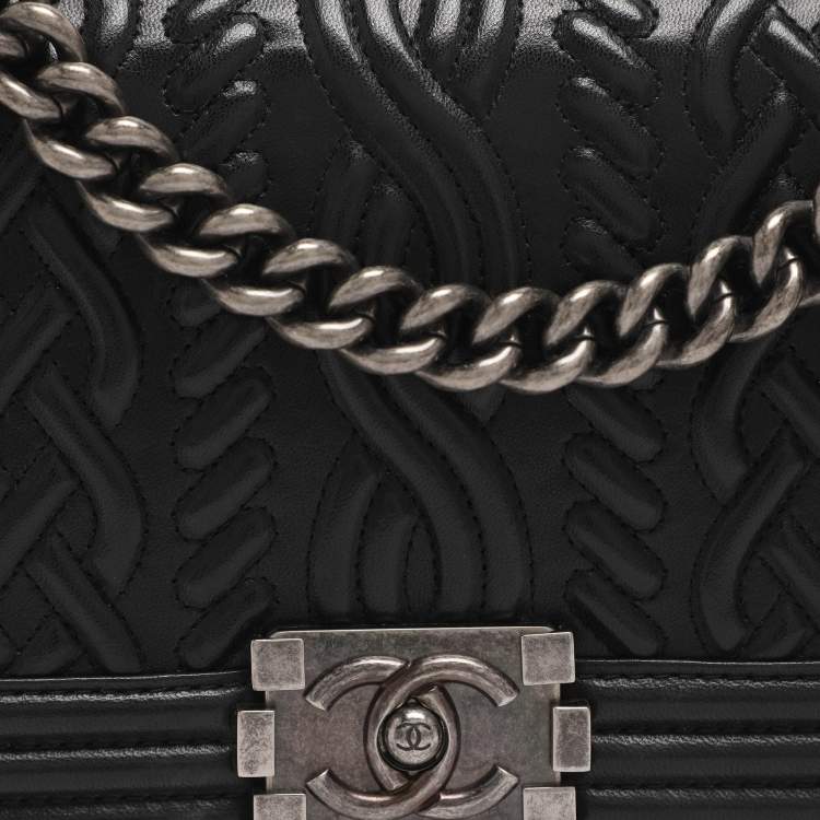 Pre Owned Chanel Medium Paris-Edinburgh Celtic Boy Red Leather Flap Shoulder Bag