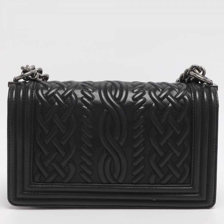 Pre Owned Chanel Medium Paris-Edinburgh Celtic Boy Red Leather Flap Shoulder Bag