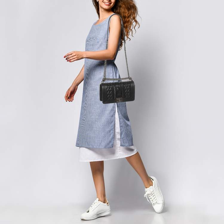 Pre Owned Chanel Medium Paris-Edinburgh Celtic Boy Red Leather Flap Shoulder Bag