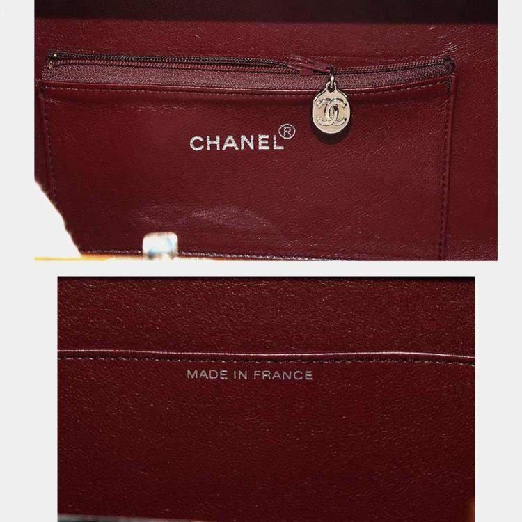 Pre Owned Chanel Wood Brown Black Leather Vanity Handbag