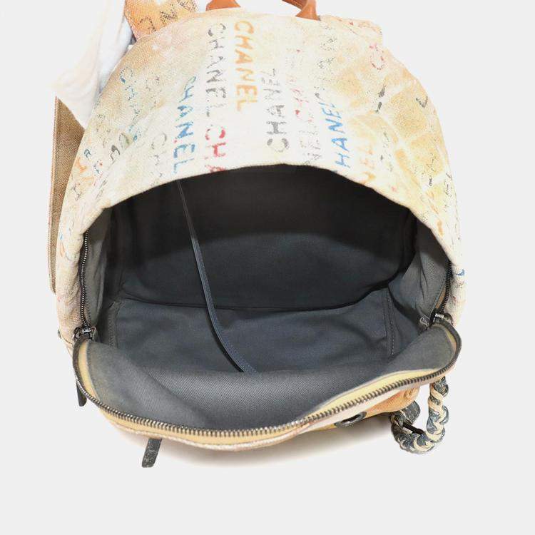 Pre Owned Chanel Act II Graffiti Multicolor Canvas Leather Backpack