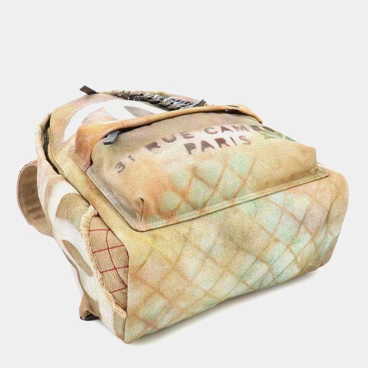 Pre Owned Chanel Act II Graffiti Multicolor Canvas Leather Backpack