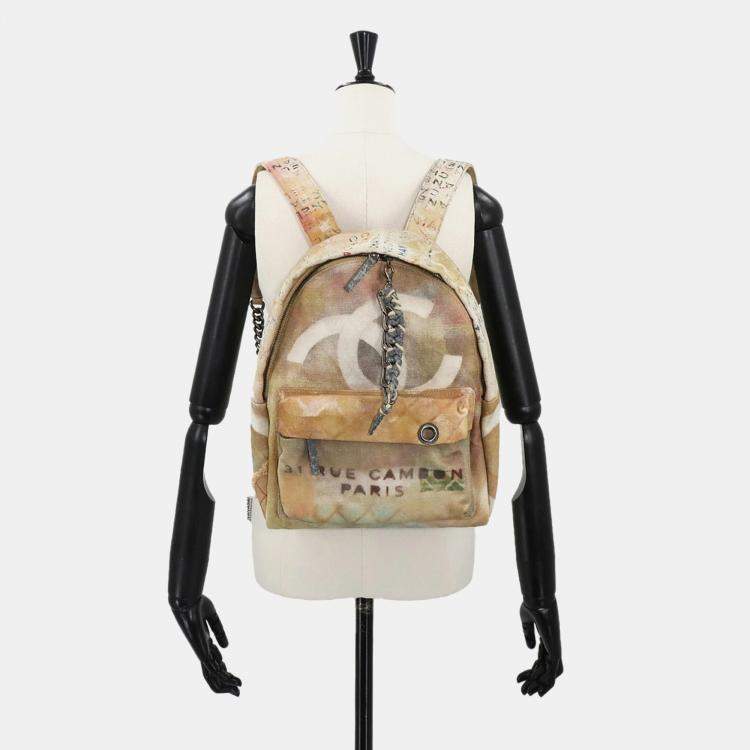 Pre Owned Chanel Act II Graffiti Multicolor Canvas Leather Backpack