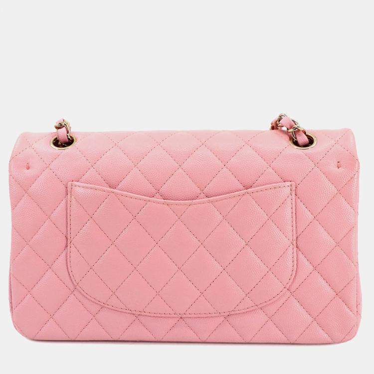 مملوكة مسبقًا Chanel Classic Double Flap Pink Caviar Leather Chain Shoulder Bag