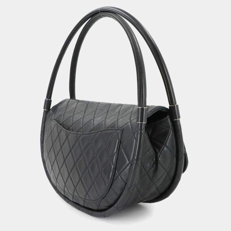 Pre Owned Chanel Hula Hoop Black Lambskin Handbag