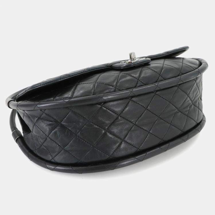 Pre Owned Chanel Hula Hoop Black Lambskin Handbag