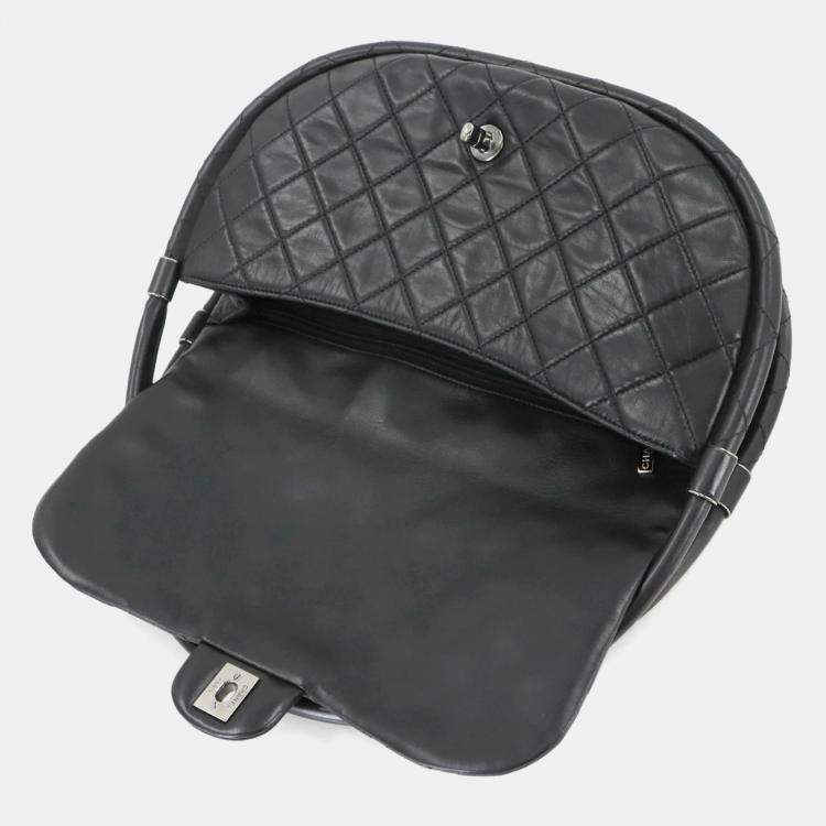 Pre Owned Chanel Hula Hoop Black Lambskin Handbag