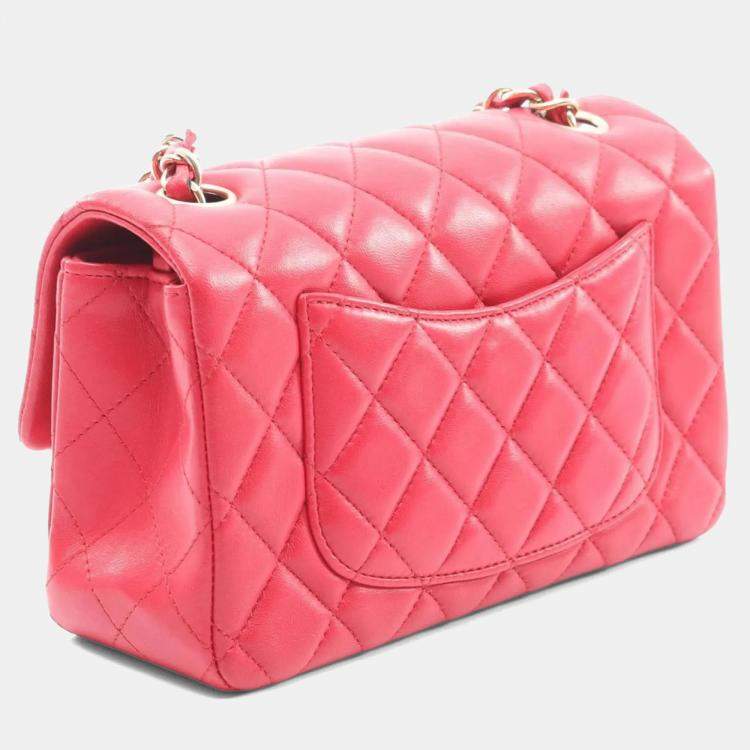 مملوكة مسبقًا Chanel Matelasse 20 Mini Red Lambskin Leather Shoulder Bag