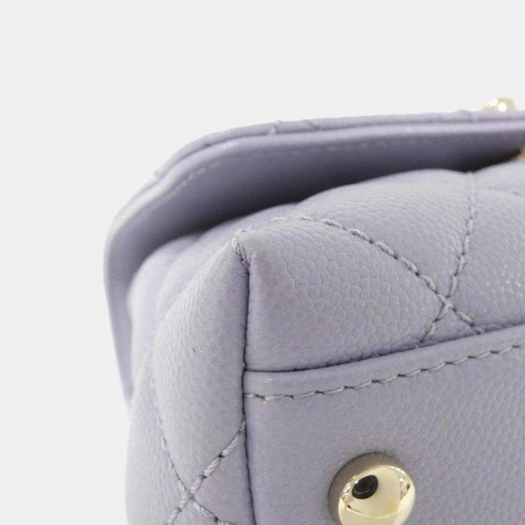 Pre Owned Chanel Purple Calf Handbag