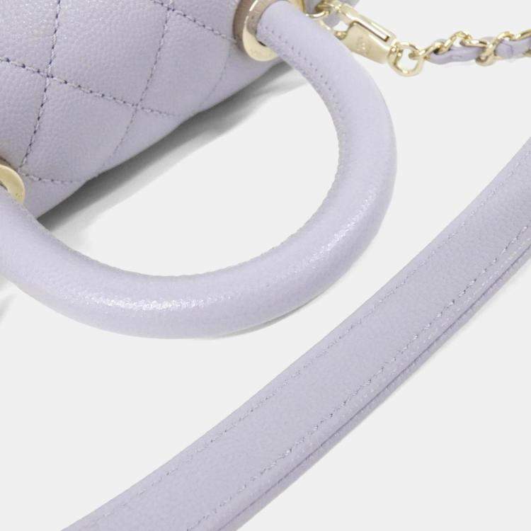Pre Owned Chanel Purple Calf Handbag