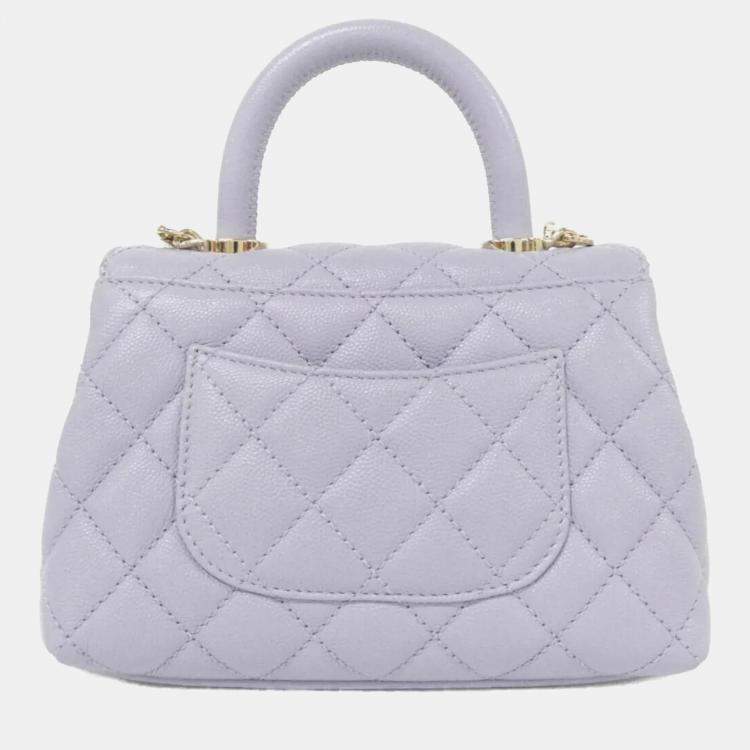 Pre Owned Chanel Purple Calf Handbag
