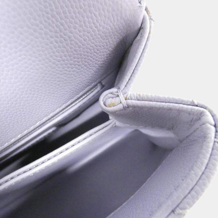 Pre Owned Chanel Purple Calf Handbag