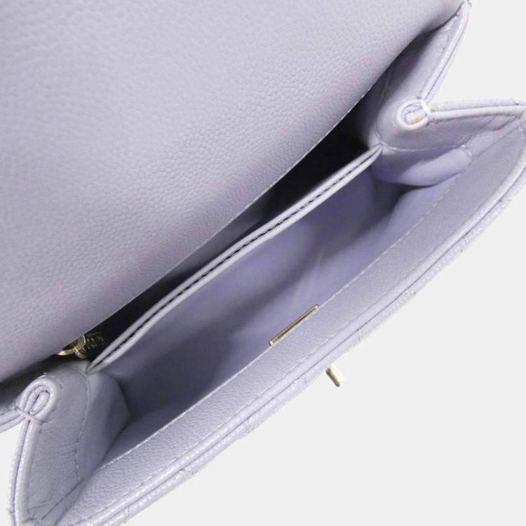 Pre Owned Chanel Purple Calf Handbag