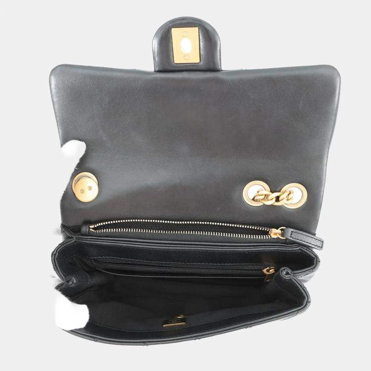 Pre Owned Chanel Chain Shoulder Bag Matelasse Coco Mark Lambskin