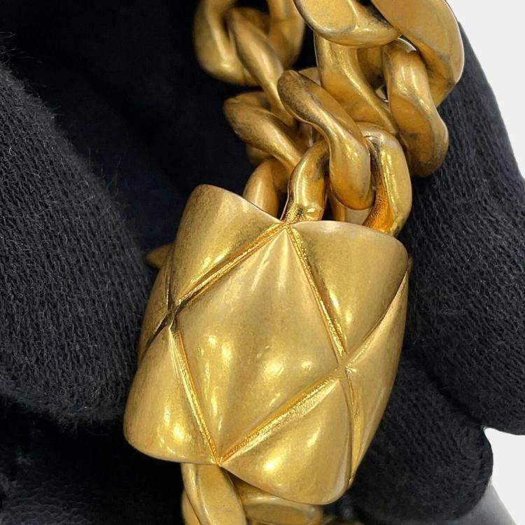 Pre Owned Chanel Chain Shoulder Bag Matelasse Coco Mark Lambskin