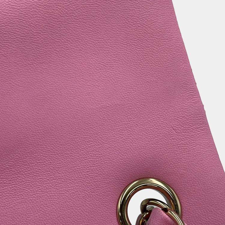 Pre Owned Chanel Pink Tweed Chain Shoulder Bag