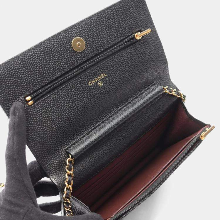 Pre Owned Chanel Matelasse Black Caviar Leather Shoulder Bag