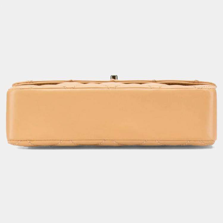 مملوكة مسبقًا Chanel Wild Stitch Coco Mark Chain Beige Calfskin Leather Shoulder Bag