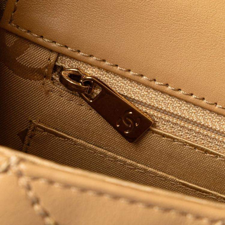 مملوكة مسبقًا Chanel Wild Stitch Coco Mark Chain Beige Calfskin Leather Shoulder Bag