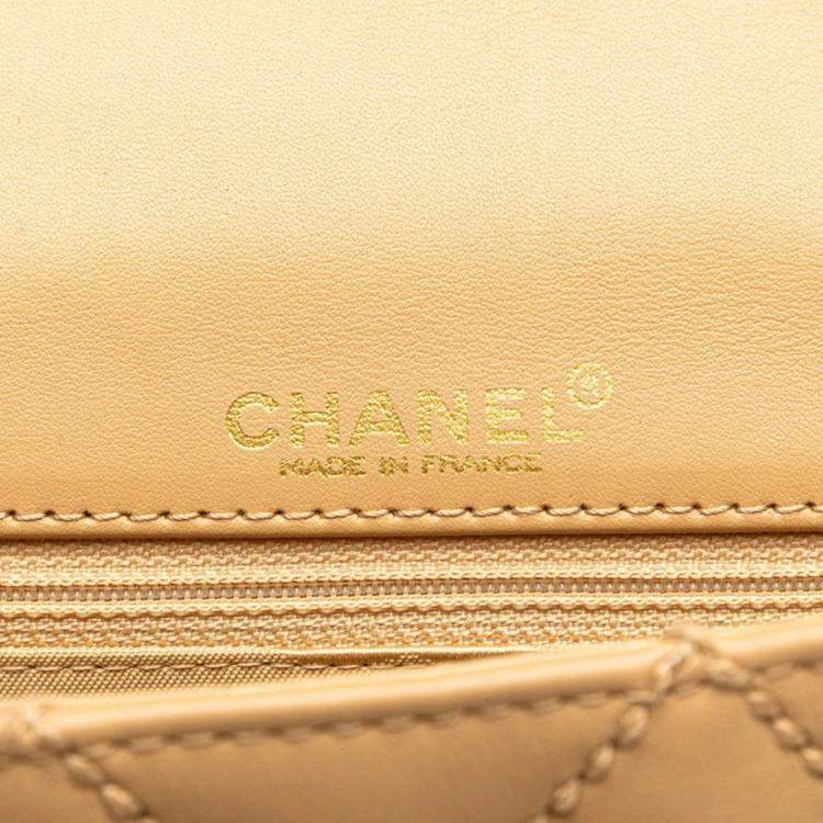 مملوكة مسبقًا Chanel Wild Stitch Coco Mark Chain Beige Calfskin Leather Shoulder Bag