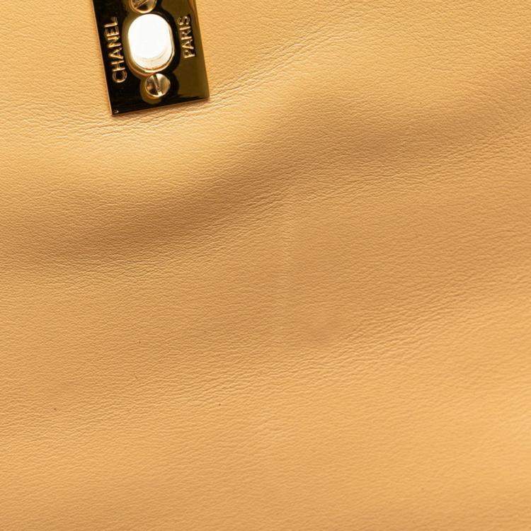 مملوكة مسبقًا Chanel Wild Stitch Coco Mark Chain Beige Calfskin Leather Shoulder Bag