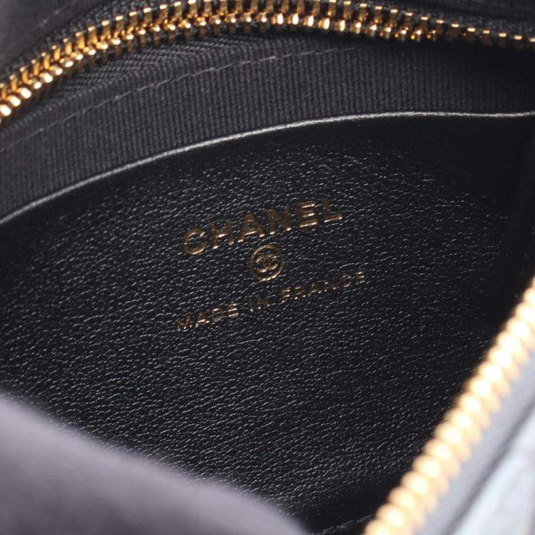 Pre Owned Chanel Matelasse Coco Mark Grey Lambskin Leather Shoulder Bag