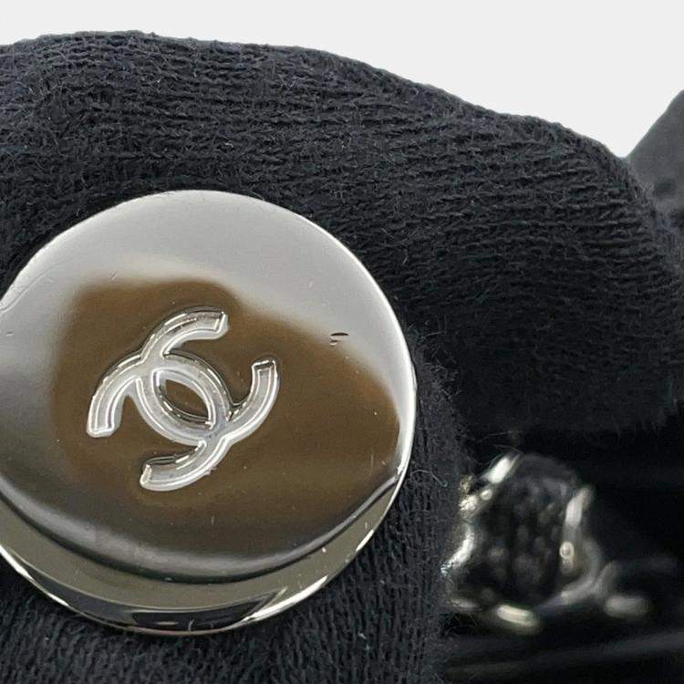 Pre Owned Chanel Deauville Coco Mark Studded Large Caviar Leather Tote Bag Black