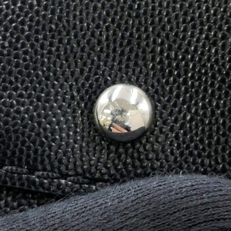 Pre Owned Chanel Deauville Coco Mark Studded Large Caviar Leather Tote Bag Black