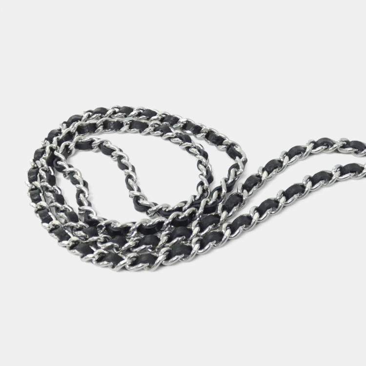 Pre Owned Chanel Timeless Classic Black Caviar Leather Wallet on Chain