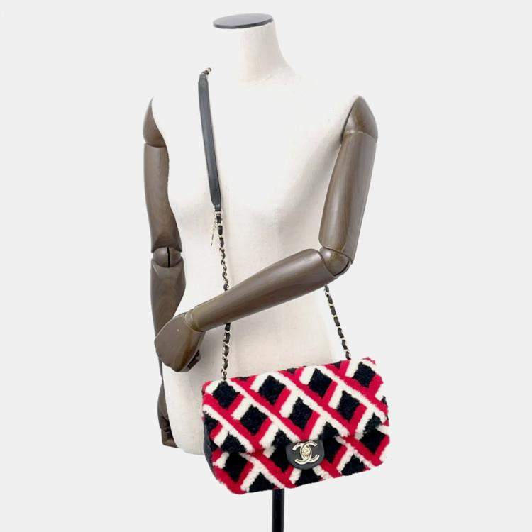 Pre Owned Chanel CC Multicolor Mouton Lambskin Leather Shoulder Bag