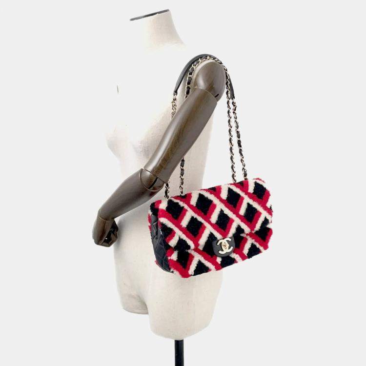 Pre Owned Chanel CC Multicolor Mouton Lambskin Leather Shoulder Bag