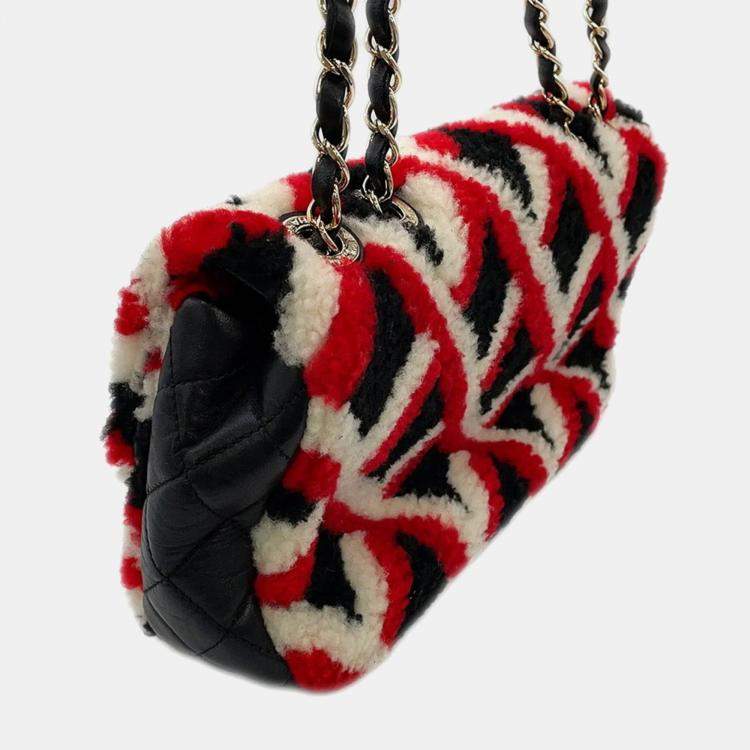 Pre Owned Chanel CC Multicolor Mouton Lambskin Leather Shoulder Bag