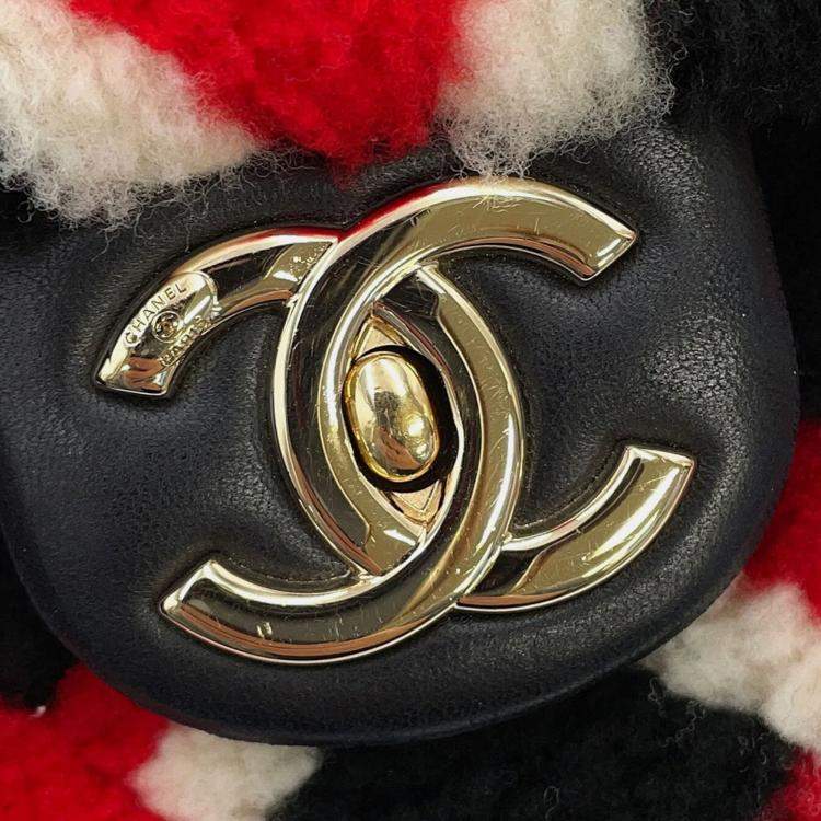Pre Owned Chanel CC Multicolor Mouton Lambskin Leather Shoulder Bag