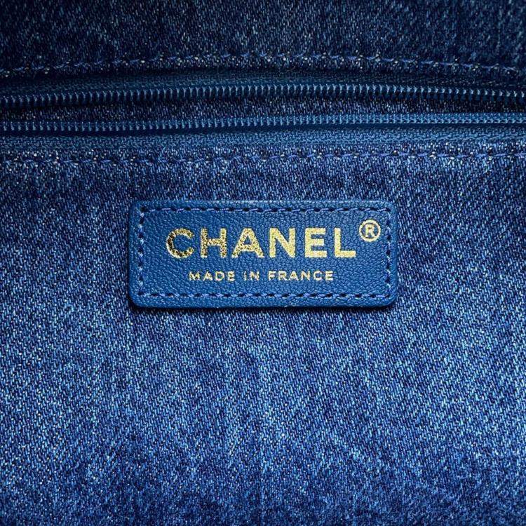 Pre Owned Chanel Blue Denim Crossbody Bag