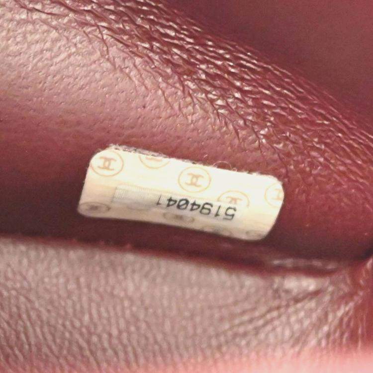 Pre Owned Chanel Black Lambskin Medium Classic Double Flap Shoulder Bag