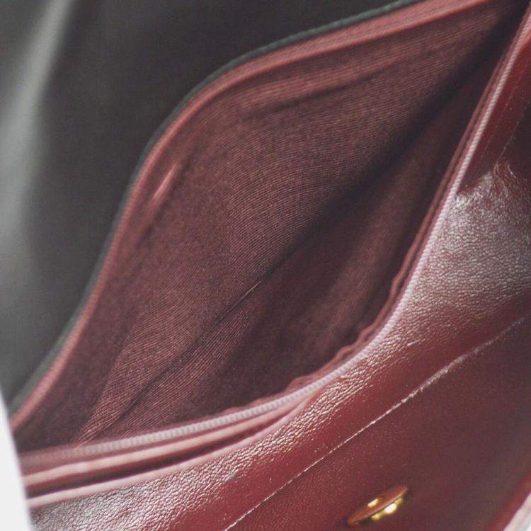 Pre Owned Chanel Black Lambskin Medium Classic Single Flap Shoulder Bag