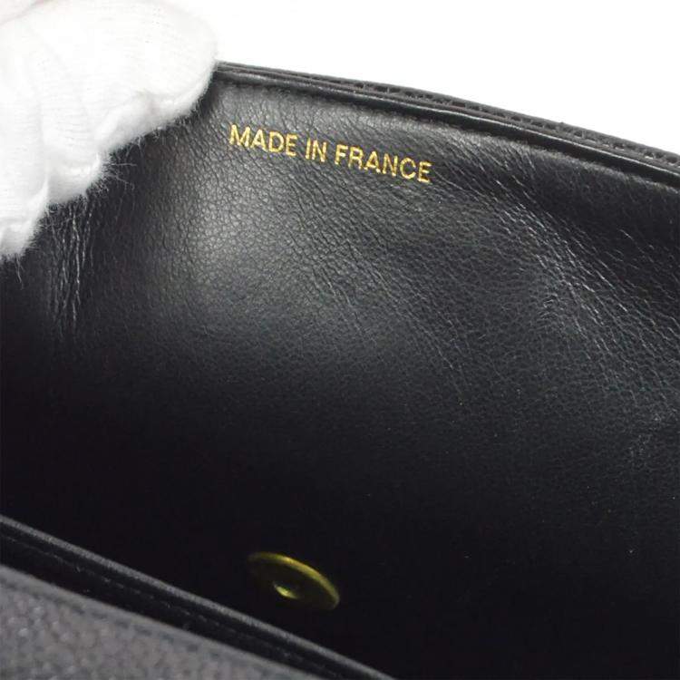 Pre Owned Chanel Mademoiselle Jumbo Black Leather Shoulder Bag