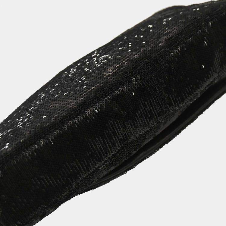 Pre Owned Chanel Dare To Disturb Black Sequin Shoulder Bag