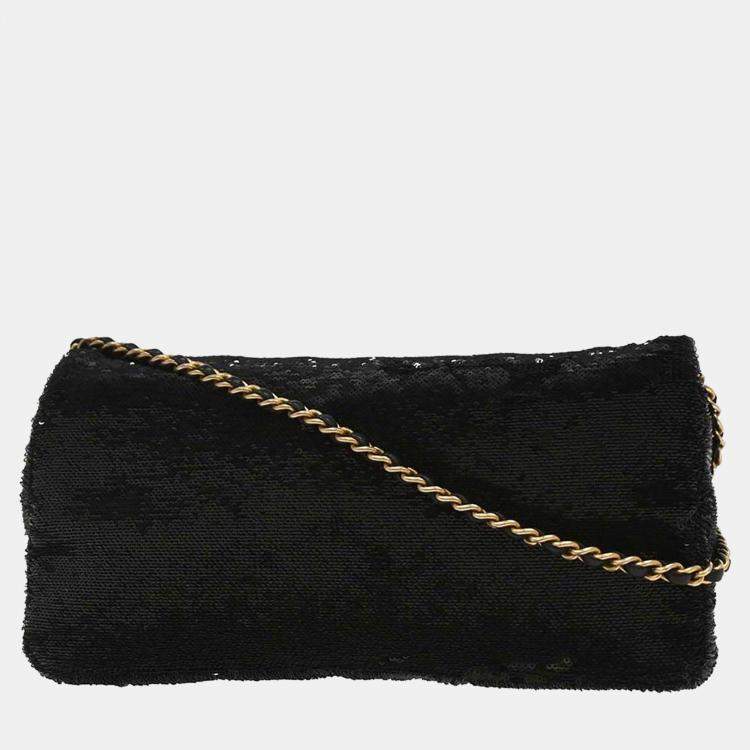 Pre Owned Chanel Dare To Disturb Black Sequin Shoulder Bag