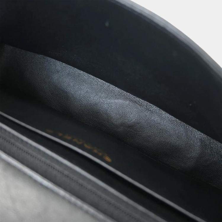 Pre Owned Chanel Single Flap Black Lambskin Leather Shoulder Bag