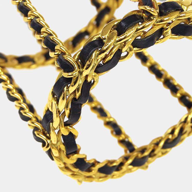 مملوكة مسبقًا Chanel Bottle Holder Gold Black Lambskin Leather Shoulder Bag