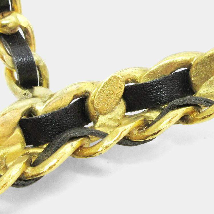 مملوكة مسبقًا Chanel Bottle Holder Gold Black Lambskin Leather Shoulder Bag