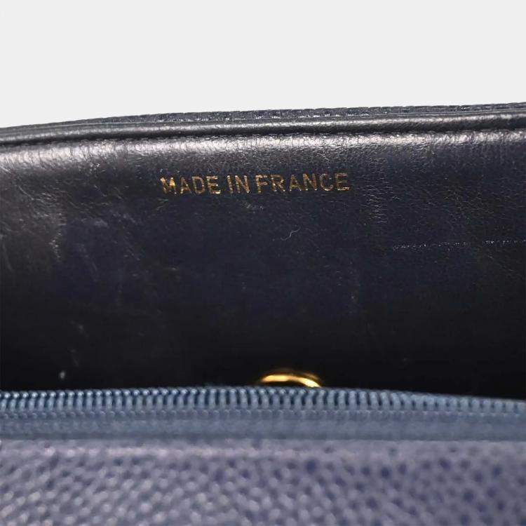 مملوكة مسبقًا Chanel Navy Calfskin Single Flap Shoulder Bag