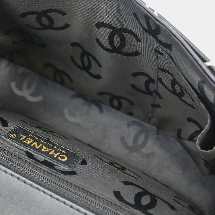 Pre Owned Chanel Wild Stitch Black Calfskin Leather Shoulder Bag