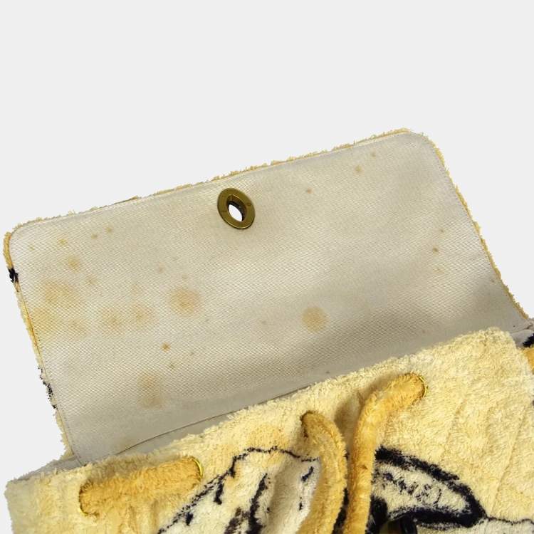 Pre Owned Chanel White Terry Cloth Backpack `94 Collection