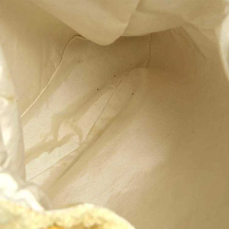 Pre Owned Chanel White Terry Cloth Backpack `94 Collection