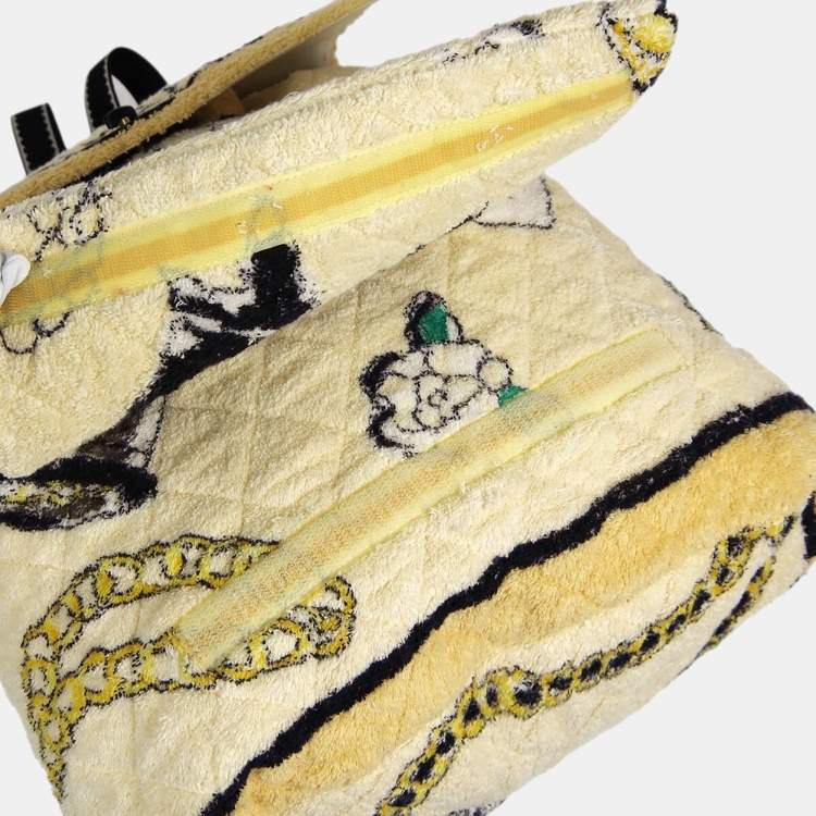 Pre Owned Chanel White Terry Cloth Backpack `94 Collection