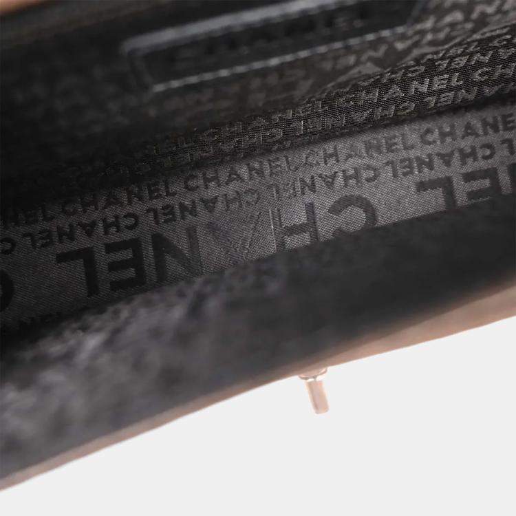 Pre Owned Chanel Brown Calfskin Leather Shoulder Bag